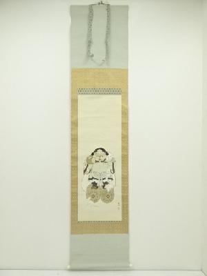 華堂筆　大黒天図　肉筆絹本掛軸